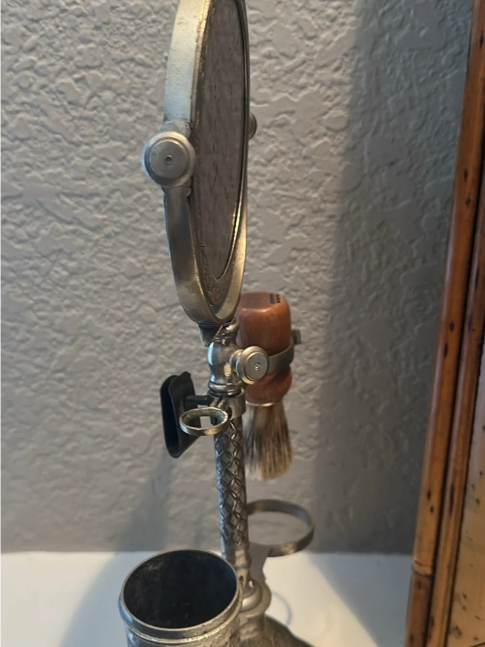 Vintage Shaving Stand and Mirror from India